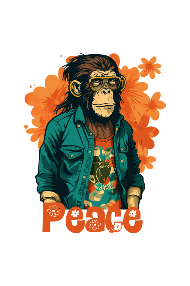 Peace monkey - Catchy , Creative & New Designs , curated by designers around the globe