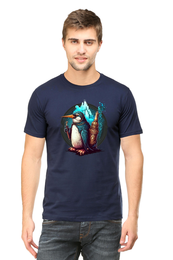 Enchanting Penguin Tee: Intricately Illustrated with a Touch of Magic