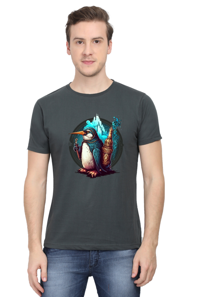 Enchanting Penguin Tee: Intricately Illustrated with a Touch of Magic