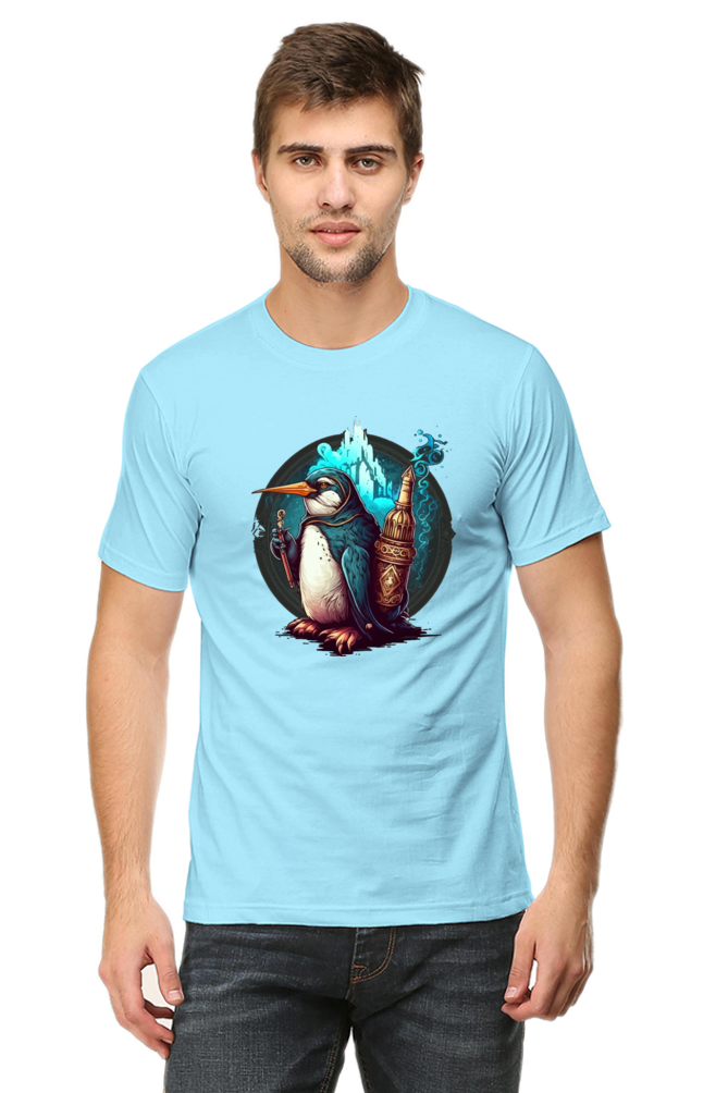 Enchanting Penguin Tee: Intricately Illustrated with a Touch of Magic