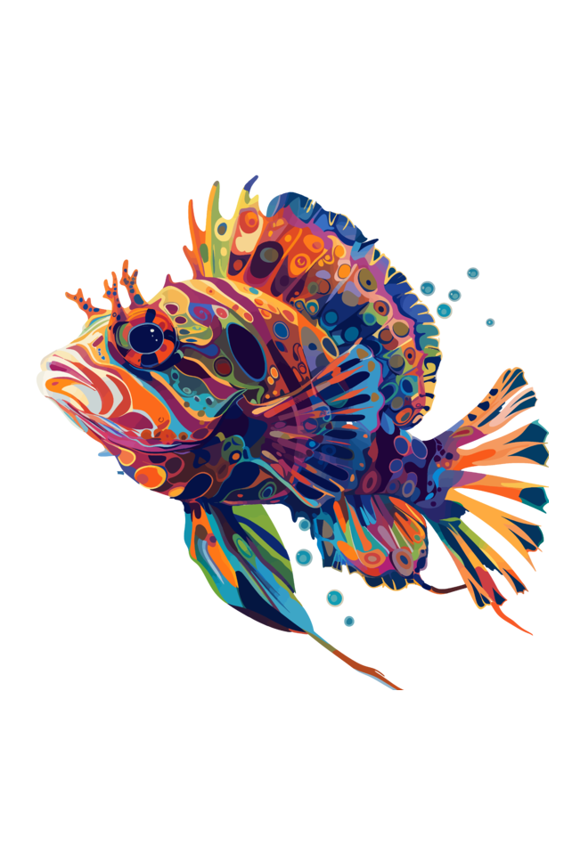 Splash of Spectrum: Psychedelic Fish
