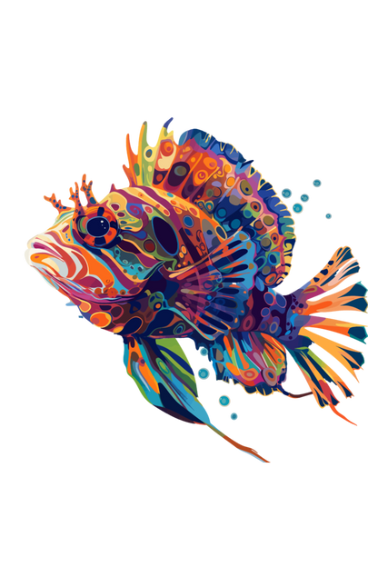 Splash of Spectrum: Psychedelic Fish
