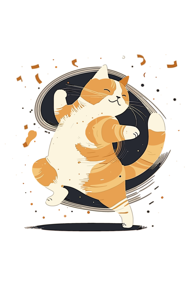 Dancing Cat - Curated and Designed by Handpicked Internal Designers , Make it yours today !