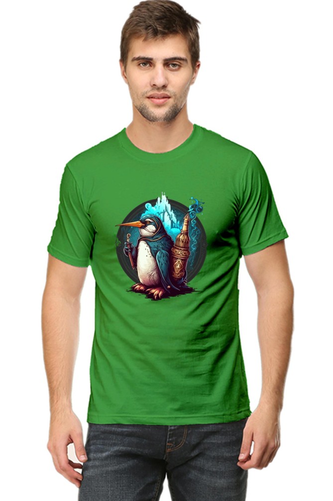 Enchanting Penguin Tee: Intricately Illustrated with a Touch of Magic