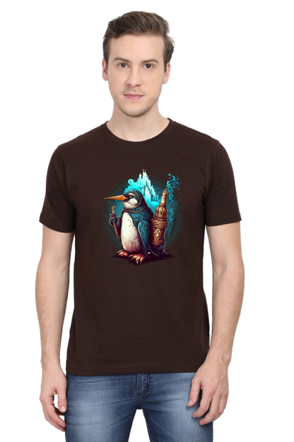 Enchanting Penguin Tee: Intricately Illustrated with a Touch of Magic
