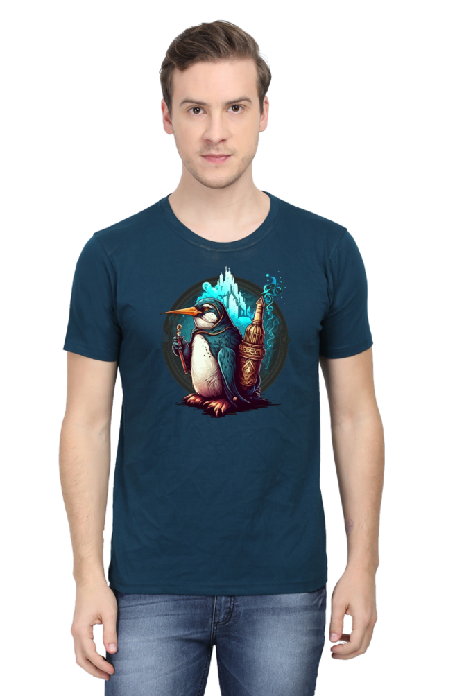 Enchanting Penguin Tee: Intricately Illustrated with a Touch of Magic