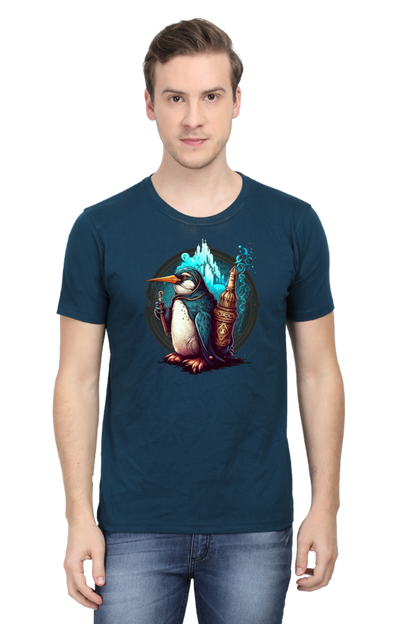 Enchanting Penguin Tee: Intricately Illustrated with a Touch of Magic