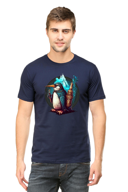 Enchanting Penguin Tee: Intricately Illustrated with a Touch of Magic