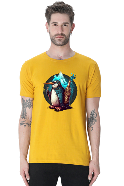 Enchanting Penguin Tee: Intricately Illustrated with a Touch of Magic