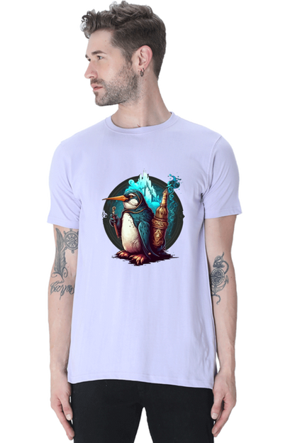 Enchanting Penguin Tee: Intricately Illustrated with a Touch of Magic