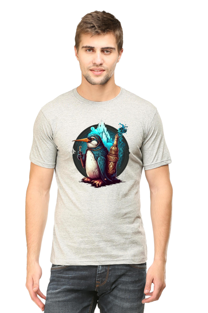 Enchanting Penguin Tee: Intricately Illustrated with a Touch of Magic