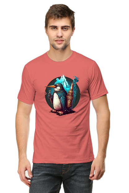 Enchanting Penguin Tee: Intricately Illustrated with a Touch of Magic