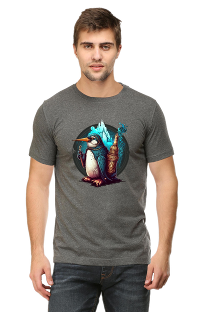 Enchanting Penguin Tee: Intricately Illustrated with a Touch of Magic