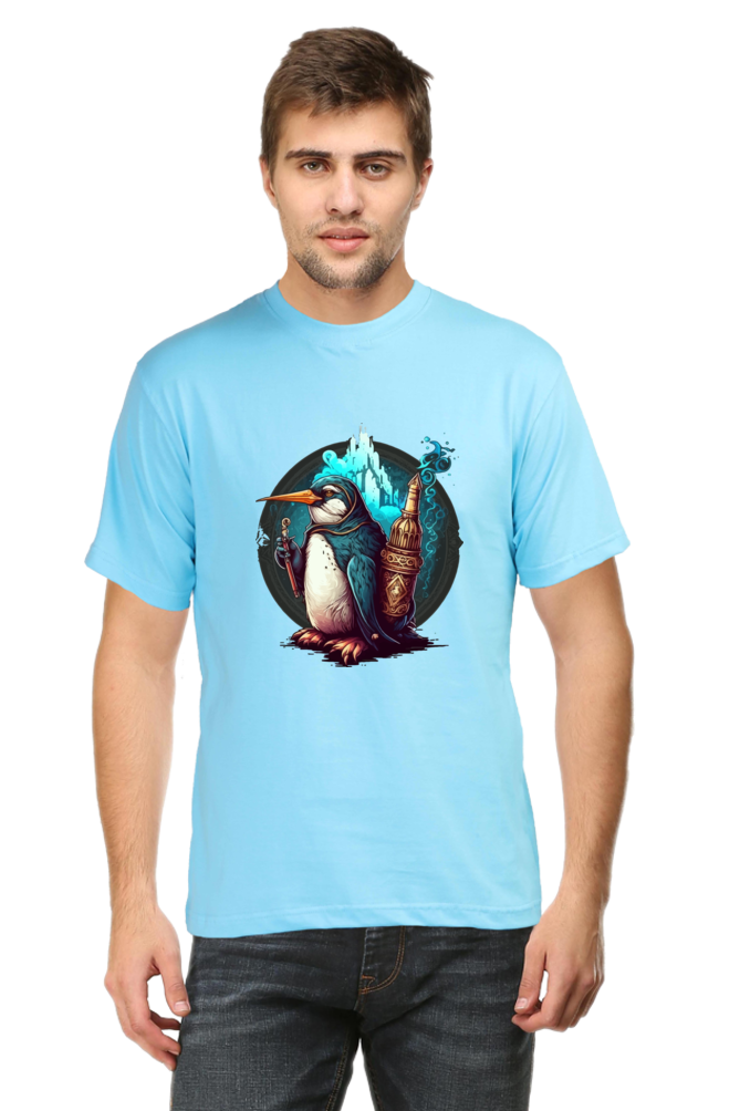 Enchanting Penguin Tee: Intricately Illustrated with a Touch of Magic