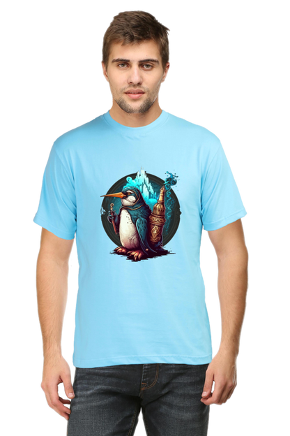 Enchanting Penguin Tee: Intricately Illustrated with a Touch of Magic