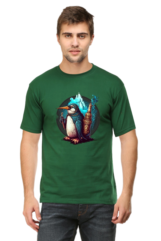 Enchanting Penguin Tee: Intricately Illustrated with a Touch of Magic