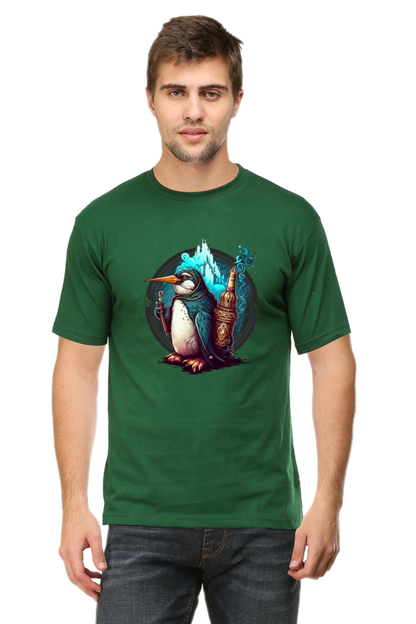 Enchanting Penguin Tee: Intricately Illustrated with a Touch of Magic